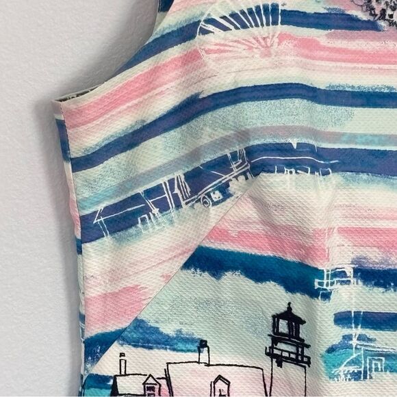 TALBOTS | Women’s Seaside Harbor Sheath Dress 100% Cotton Size 10P Nautical - Picture 14 of 17